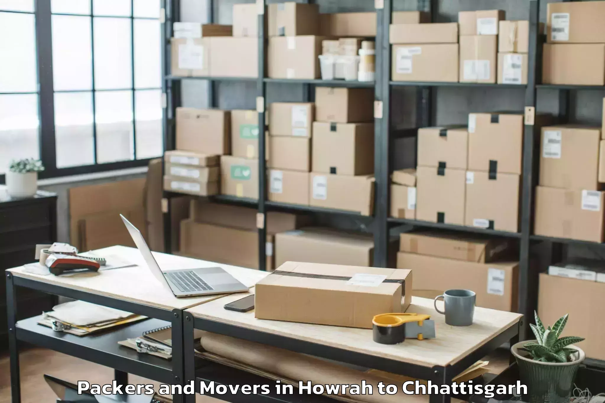 Professional Howrah to Jashpur Nagar Packers And Movers